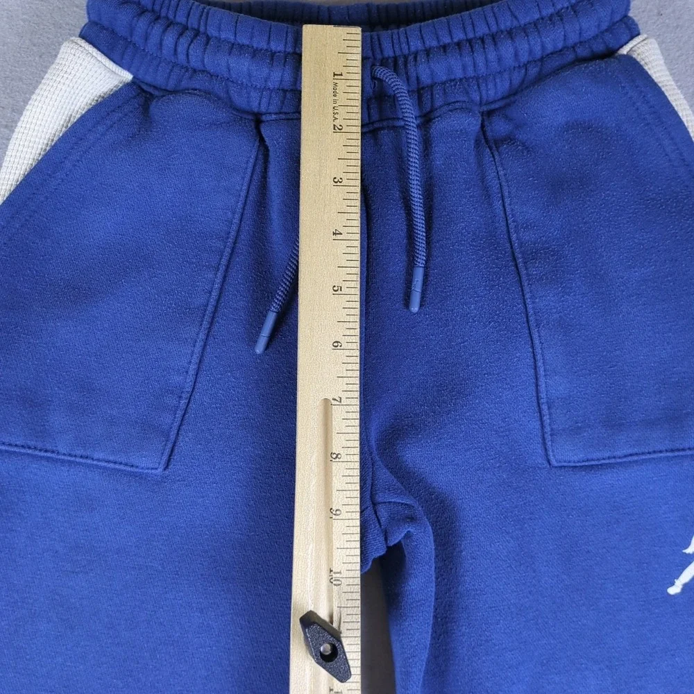 Nike Jordan Messy Room Jogger Pants Boys Small Blue Fleece Sweatpants Embossed